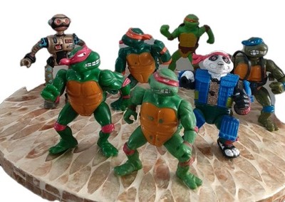 Teenage Mutant Ninja Turtles Figures Vtg Mike Spinning Arm Wacky Lot Of 7 As Pic
