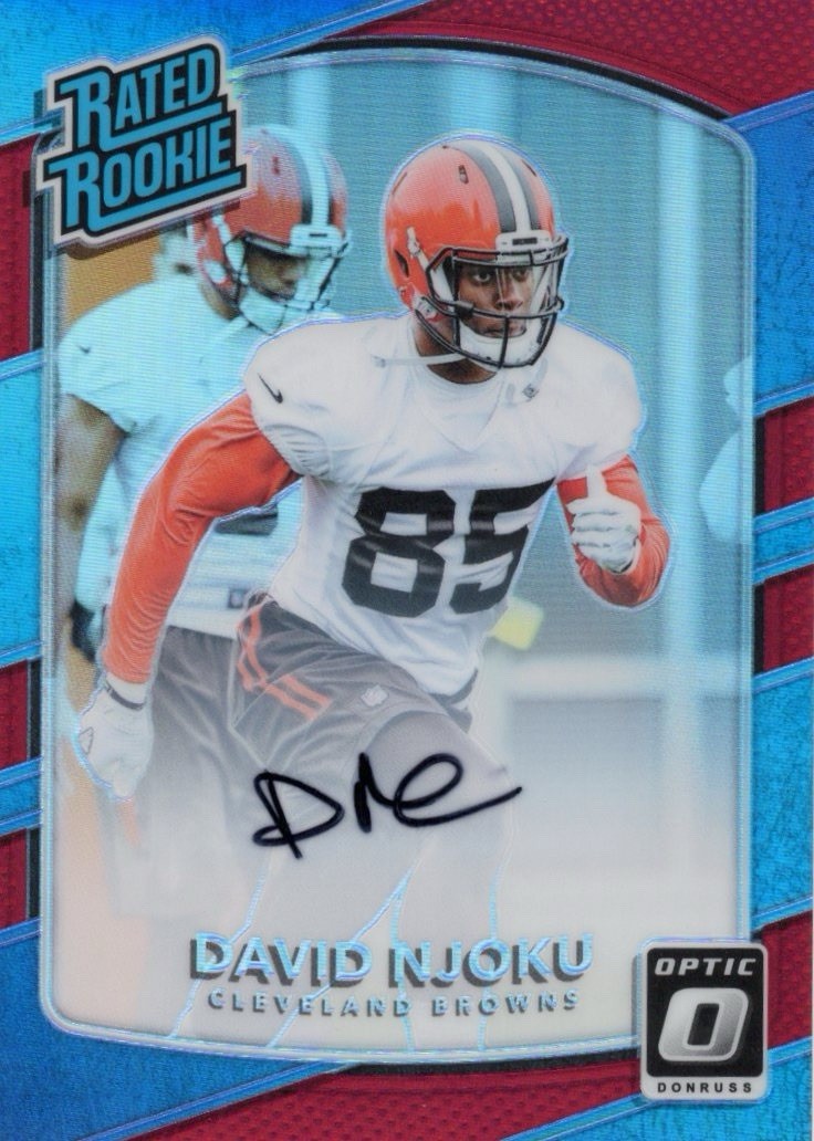 2017 Panini Donruss Optic - #164 David Njoku Rated Rookie Red Autograph /50