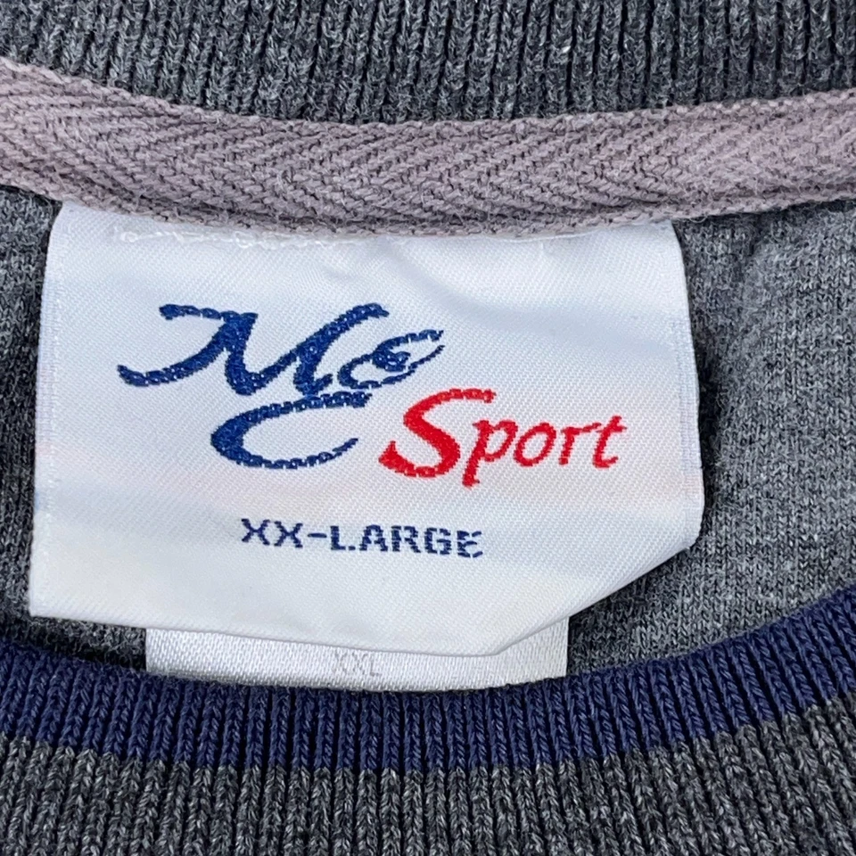 Sudadera de golf vintage para hombre XXL gris cuello redondo suéter Y2K abuelo bordado Foto 3 de 4