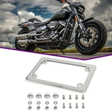 Chrome Stainless Steel Metal License Plate Frame Tag Cover With Screw Fit 7" x4"