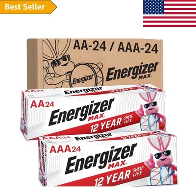 Max 48 Pack AA & AAA Batteries - Leak Resistant with 10- Shelf Life