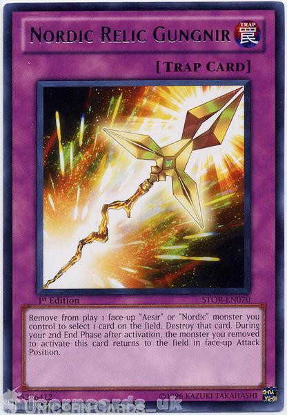 STOR-EN070 Nordic Relic Gungnir Rare 1st Edition Mint YuGiOh Card