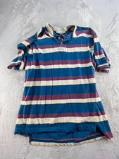 Dockers Striped Polo Shirt Made in USA Multicolor Cotton Large Short Sleeve