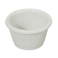 Winco RFM1W 1 1/2 Oz Fluted White Ramekin