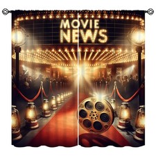 Modern Movie Curtains Red Carpet Movie Theater Home Decor Blackout Window Tre...