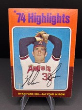 Nolan Ryan 1975 Topps No. 5 card '74 Highlights Ryan fans 300