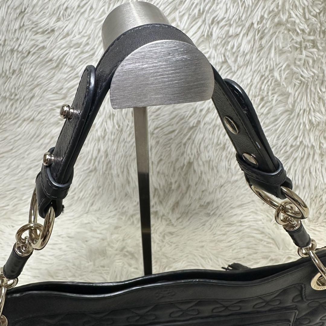 ANYA HINDMARCH One-Shoulder Ribbon Leather Black From Japan