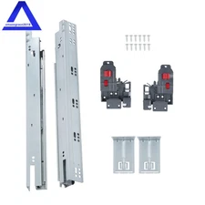 1 Pairs Undermount Drawer Slides 18 inch Undermount Soft Close Drawer Slides