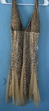 Glam Gurlz Gold Sequins Evening Special Occasion Prom Dress size Large