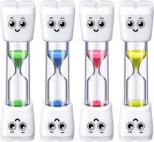 4 Pieces Toothbrush Timer for Kids 2 Minute Sand Timer Smile Pattern Tooth Brush