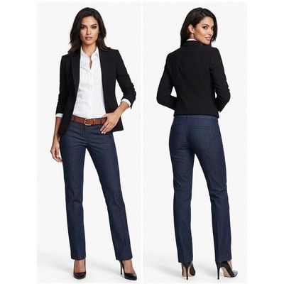 Express Editor Dark Indigo Blue Straight Leg Dress Pants Womens Size 4 90163