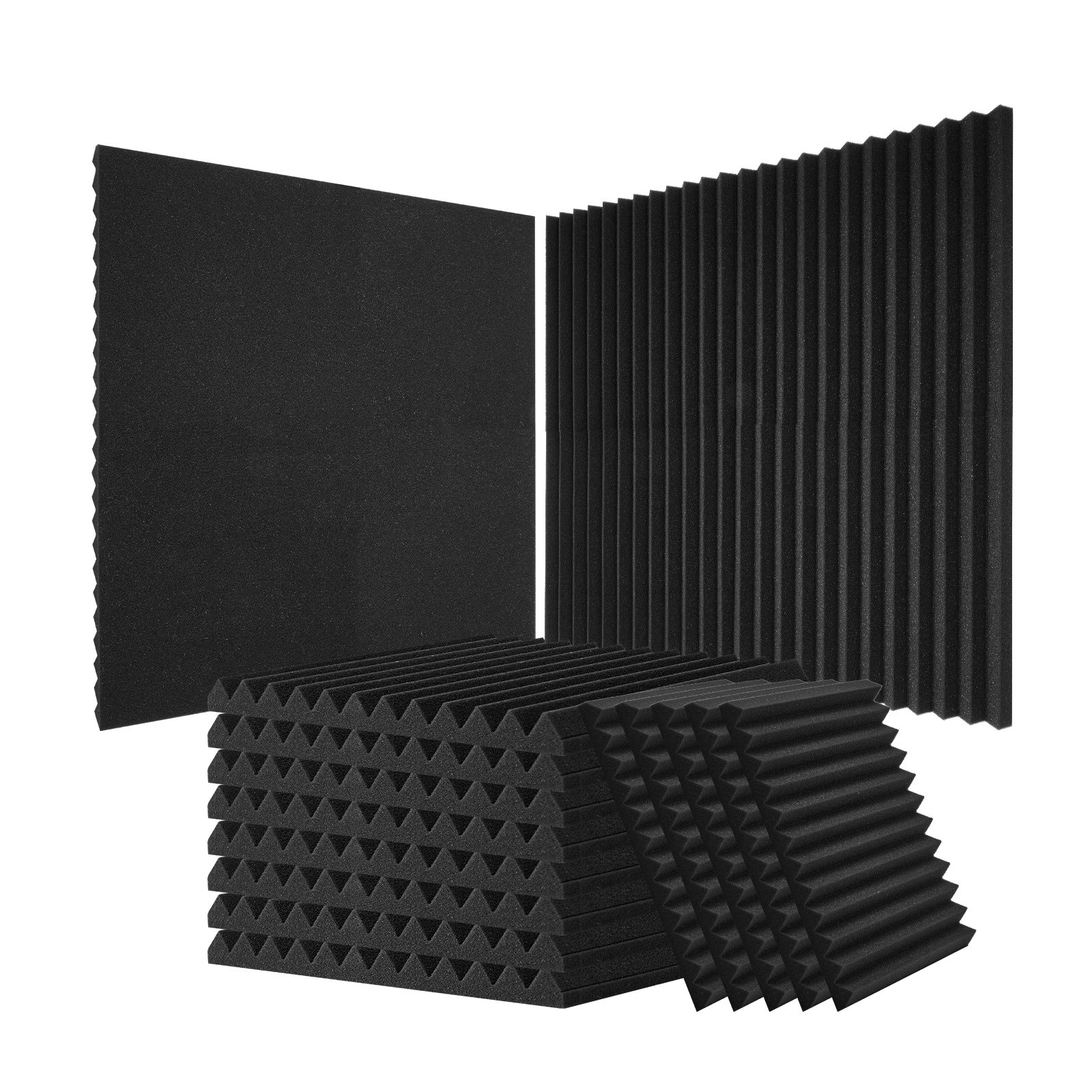 Panneau Mousse Acoustique Isolation Phonique Haute Densité Plafond VEVOR 52 Pcs