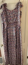 Tory Burch Silk Floral Maxi Dress with Pleated Skirt - 12