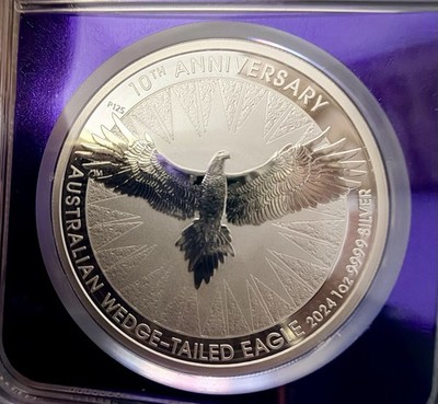 2024 Australia Wedge-Tailed Eagle MS70 10th Anniversary .9999 Ag