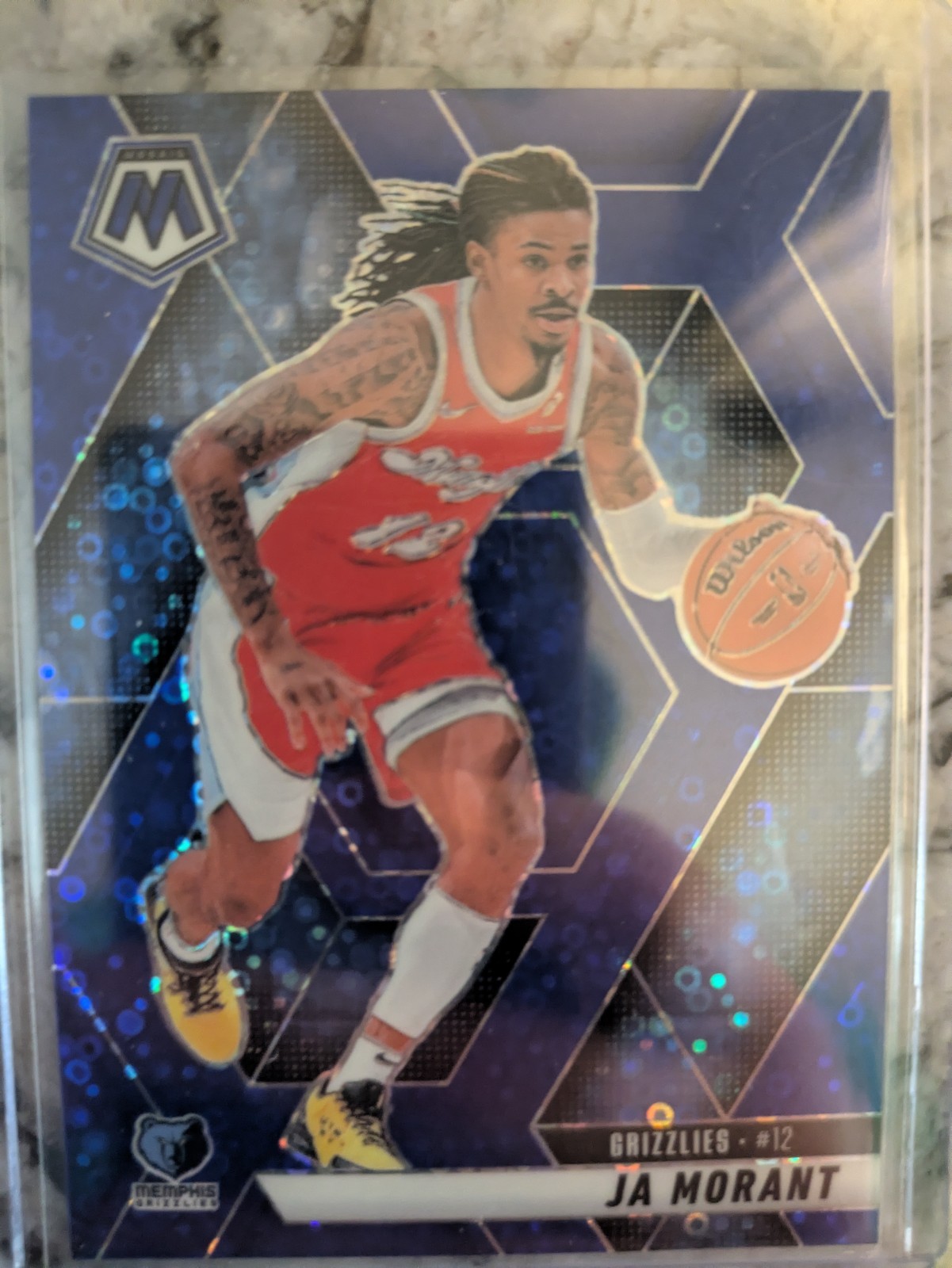 2024-25 Panini Mosaic - Ja Morant #195 Fast Break Blue Mosaic Prizm /85
