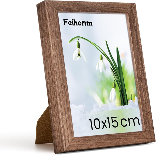 Feihorrm Bilderrahmen, 10X15 Cm Fotorahmen Aus Eiche, Mit GehäRtetem Glas, Fotor-image