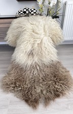 100 Natural Gotland Sheepskin Rug,sheepskin Pelt,Natural Color,camel,white.