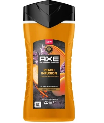 20,59 €/L - 6x AXE gel doccia - infuso pesca - profumo pesca, patchouli, ambra - 225 ml