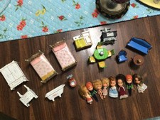 Vintage 1980s Mattel The Littles Dollhouse Dolls And Furniture Accessories