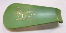Old 1960's S L Vintage Green Plastic Shoehorn Good Shoes For The Family