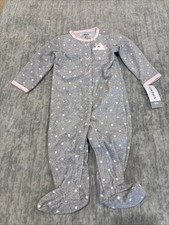 Carter's Unicorn Fleece Pajama PJs 1pc Girl Sleeper Gray Size 6 Months