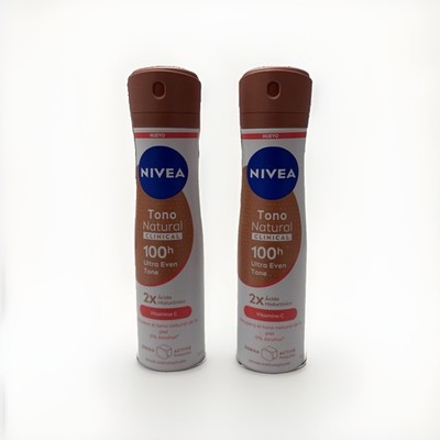 NIVEA Aerosol Tono Natural Clinical 100H Ultra Even Tone Deodorant   2 Pack