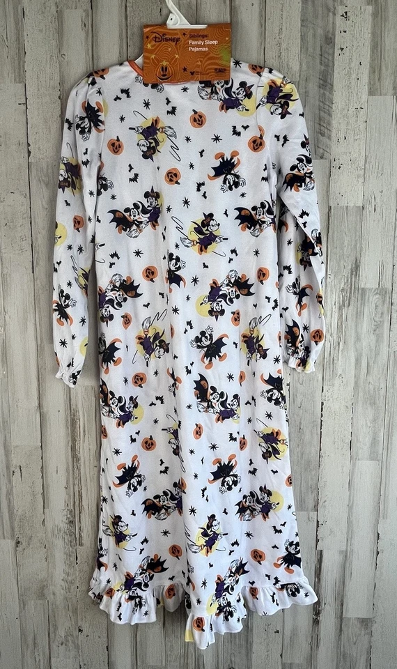 Disney Minnie Mouse Halloween Niñas Manga Larga Calabaza Camisón Talla 8 Nuevo Foto 3 de 4