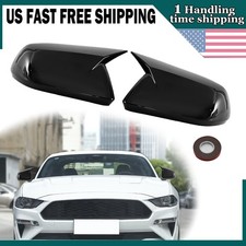 M HORN WING GLOSS BLACK REARVIEW SIDE MIRROR COVERS FOR 2015-2022 MUSTANG ADD-ON