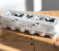 25 Egg Cartons- Adorable Printed Vintage Design for Farm Fresh Eggs, Recycled...