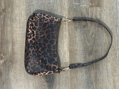 Leopard Print Faux Leather Shoulder Bag