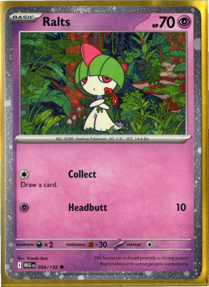 Ralts Common 058/132 Near Mint Holofoil Pokemon