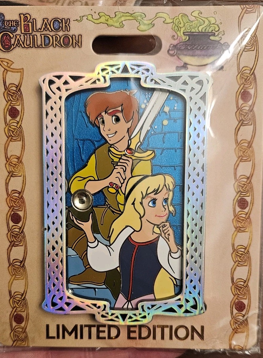 WDI Disney Black Cauldron Pin Taran & Elionwy Anniversary Gems