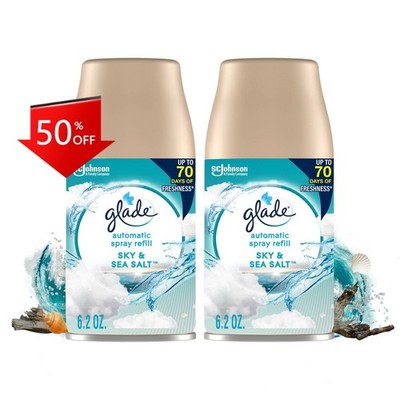 Glade Automatic Air Freshener Spray Scent Refills - Sky & Sea Salt - 6.2 oz/2ct