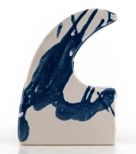Artist Signed Modern Conemporary Ceramic Ocean Wave Sculpture 3.9lbs 1987 9.5x7"