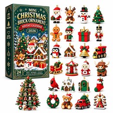 Mini Christmas Brick Ornament Advent Calendar 2026 Building Blocks Countdown Gif