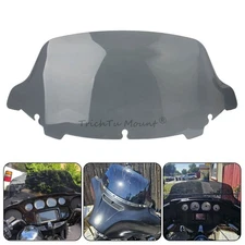 10.5" Light Smoke Wave Windshield Windscreen Fit For Harley Touring Street Glide