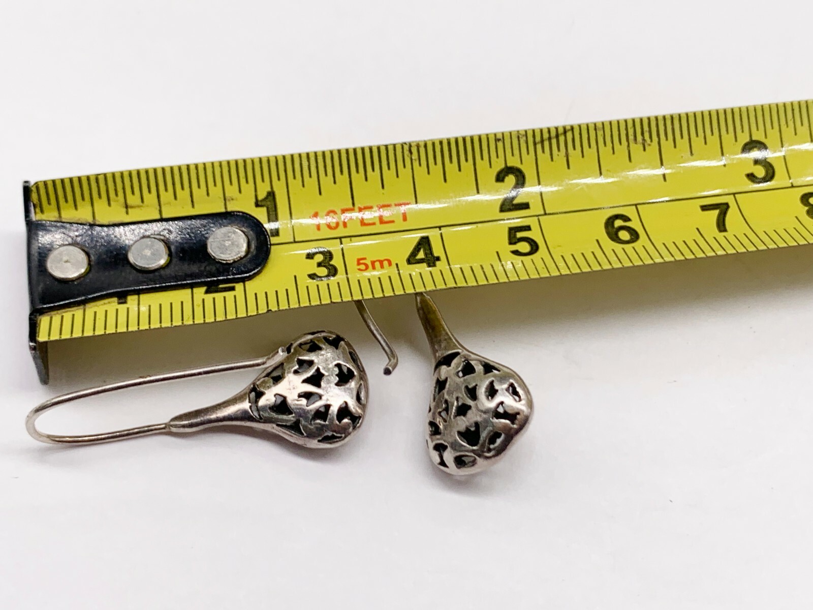 VINTAGE SOLID STERLING SILVER BAUBLE PENDANT DROP… - image 5