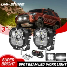 Laser 3" LED Work Light Pods Spot Flood Combo Fog Car Lamp Offroad Driving 4WD
