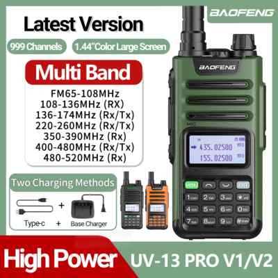 High Power Multi Band Walkie Talkie Type C Charger 16 KM Long Range Transceiver