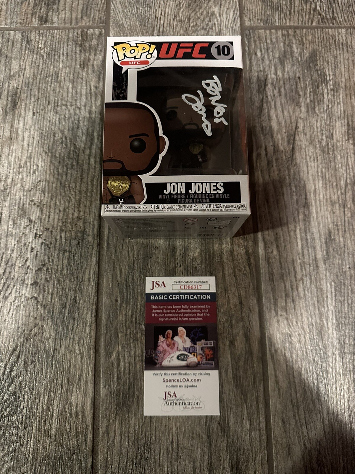 Jon Jones Autographed Signed JON BONES JONES UFC FUNKO POP JSA COA RARE! AUTO MMA FIGHTER 