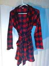 Wonder Nation Boys Plush Robe, Red and Black Plaid, X Large, 14/16 Kids