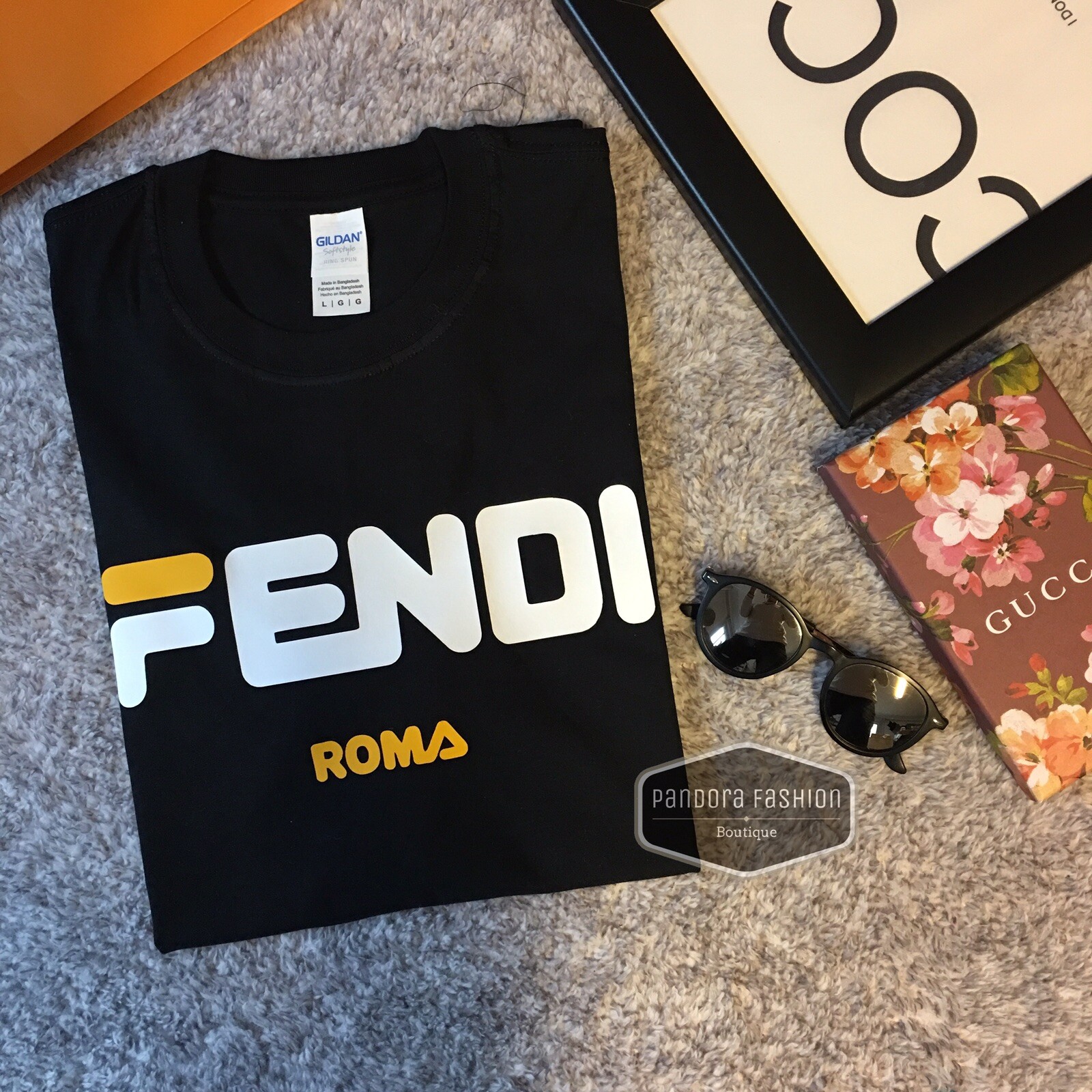 fendi shirt black and white