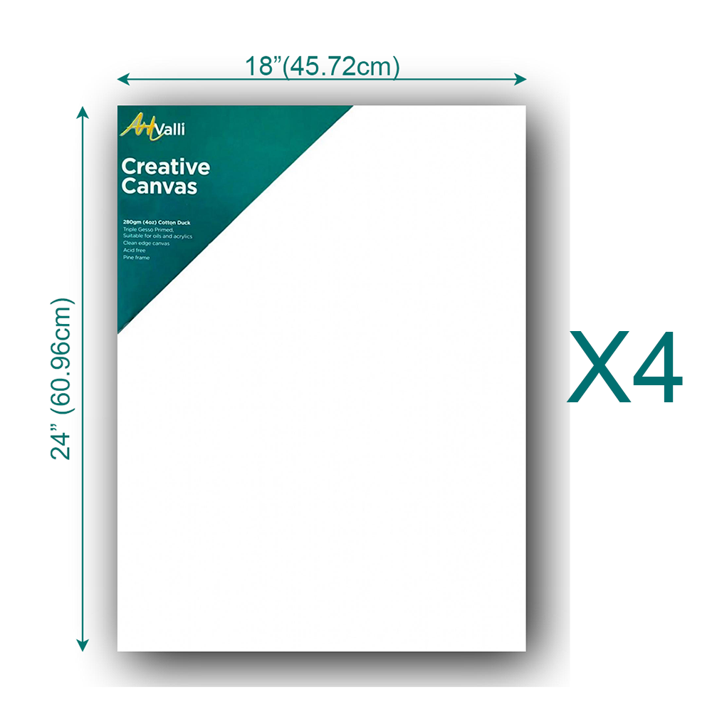 Artist Stretched Blank Canvas 18"X24" 45cm x 60cm Canvases Wholesale