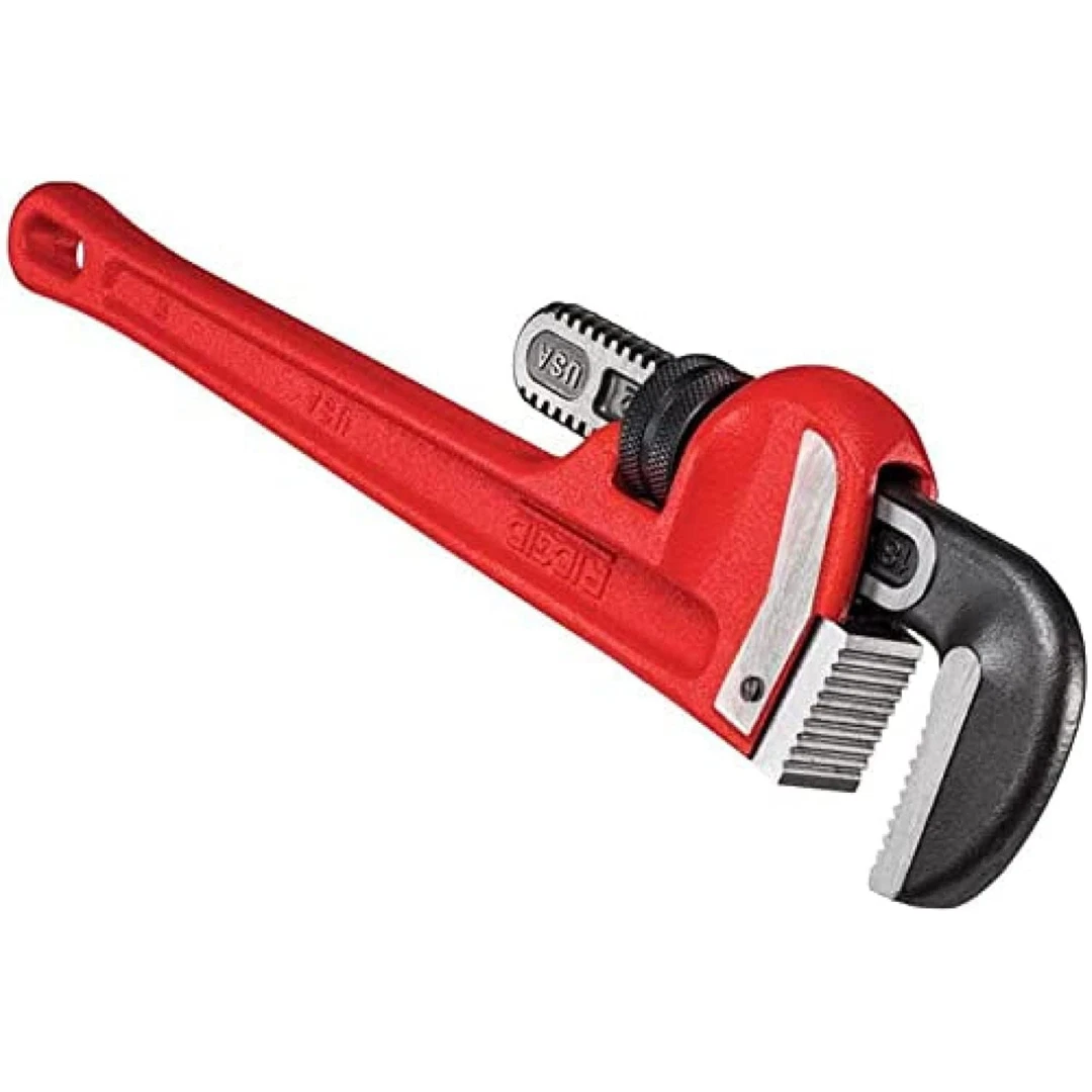 RIDGID 31025 Heavy Duty Straight Pipe Wrench Plumbing Wrench Red
