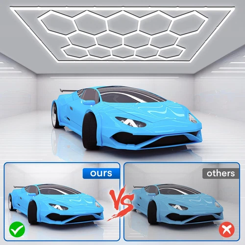 14 Hexagon LED Lighting Car Detail Garage Workshop Retail Light Honeycomb Hex - Picture 9 of 12