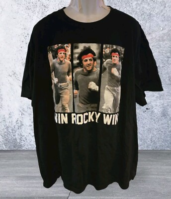 Rocky Running the Streets Of Philly Win Rocky Win  T Shirt Adult Size 4XL Vguc 