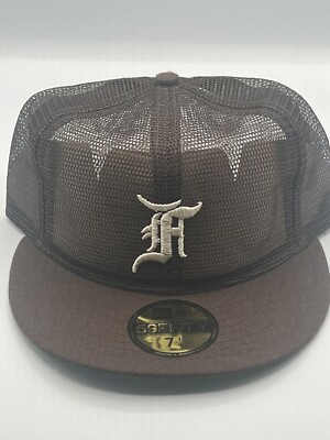 Fear of God New Era 59Fifty Fitted Brown Baseball Hat 7 1/4 Mesh