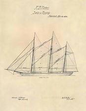 Sailboat Sailing Vessel US Patent Art Print- Vintage Boat Sail Antique -640