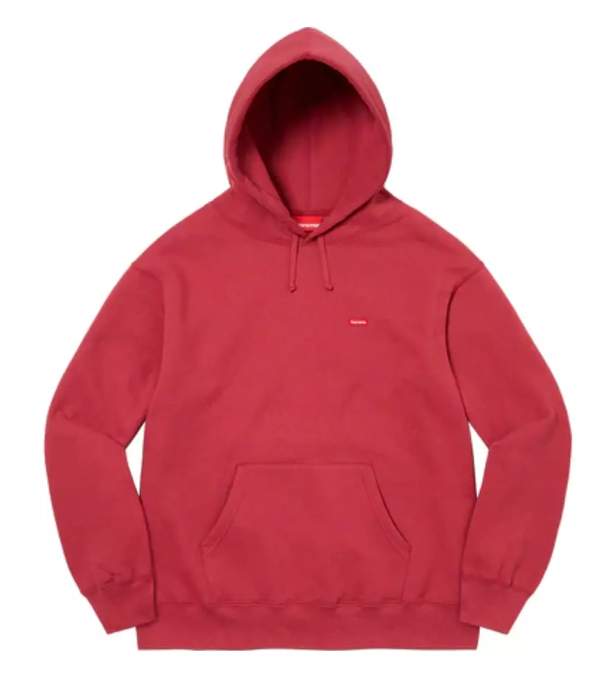 Supreme New Small Box Logo Small Red Hooded Sweatshirt - 100% Authentic