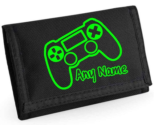 Game Controller Outline Print Personalised Boys Kids Ripper Wallet Coin Holder - Picture 5 of 12